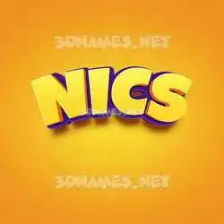 nics in Orange Toon style - 3D name wallpaper