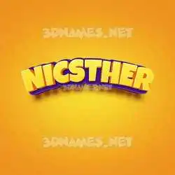 nicsther in Orange Toon style - 3D name wallpaper