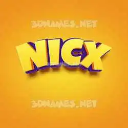nicx in Orange Toon style - 3D name wallpaper