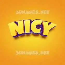 nicy in Orange Toon style - 3D name wallpaper