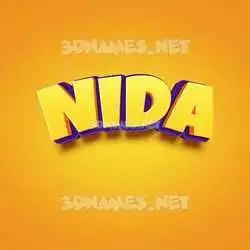 nida in Orange Toon style - 3D name wallpaper