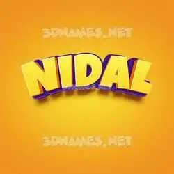 nidal in Orange Toon style - 3D name wallpaper