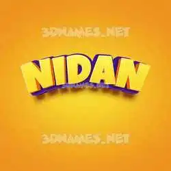 nidan in Orange Toon style - 3D name wallpaper