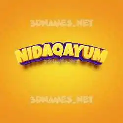 nidaqayum in Orange Toon style - 3D name wallpaper