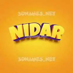 nidar in Orange Toon style - 3D name wallpaper