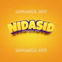 nidasid in Orange Toon style - 3D name wallpaper