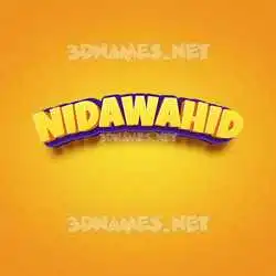 nidawahid in Orange Toon style - 3D name wallpaper