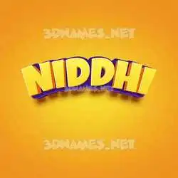 niddhi in Orange Toon style - 3D name wallpaper