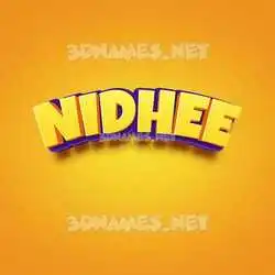 nidhee in Orange Toon style - 3D name wallpaper