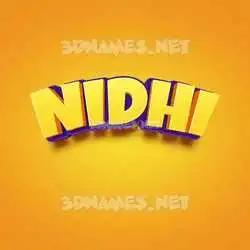 nidhi in Orange Toon style - 3D name wallpaper