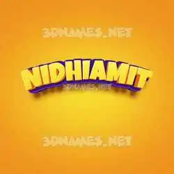 nidhiamit in Orange Toon style - 3D name wallpaper