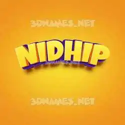 nidhip in Orange Toon style - 3D name wallpaper