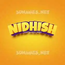nidhish in Orange Toon style - 3D name wallpaper