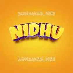 nidhu in Orange Toon style - 3D name wallpaper