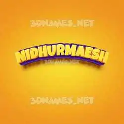 nidhurmaesh in Orange Toon style - 3D name wallpaper