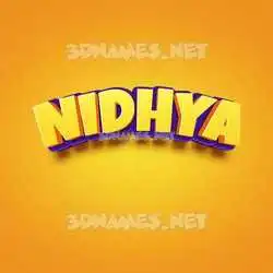 nidhya in Orange Toon style - 3D name wallpaper