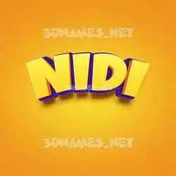 nidi in Orange Toon style - 3D name wallpaper