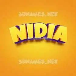nidia in Orange Toon style - 3D name wallpaper