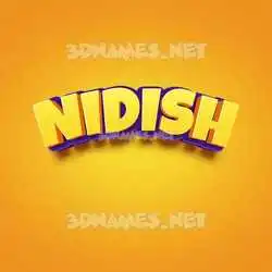 nidish in Orange Toon style - 3D name wallpaper
