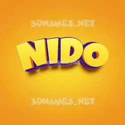 nido in Orange Toon style - 3D name wallpaper
