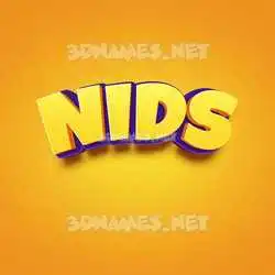 nids in Orange Toon style - 3D name wallpaper