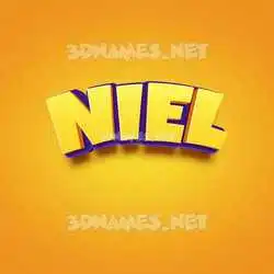 niel in Orange Toon style - 3D name wallpaper