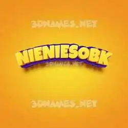 nieniesobk in Orange Toon style - 3D name wallpaper
