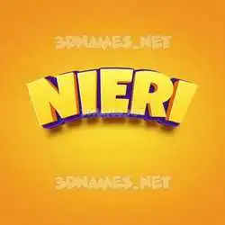 nieri in Orange Toon style - 3D name wallpaper