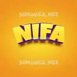 nifa in Orange Toon style - 3D name wallpaper