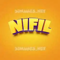 nifil in Orange Toon style - 3D name wallpaper