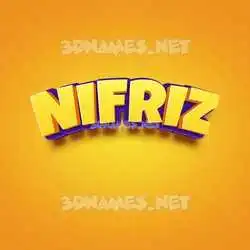 nifriz in Orange Toon style - 3D name wallpaper