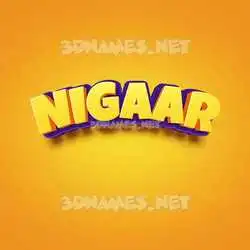 nigaar in Orange Toon style - 3D name wallpaper