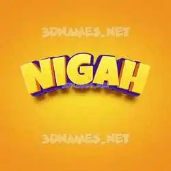 nigah in Orange Toon style - 3D name wallpaper