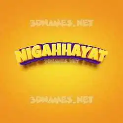 nigahhayat in Orange Toon style - 3D name wallpaper