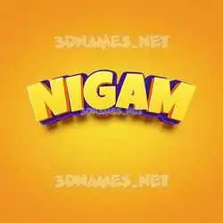 nigam in Orange Toon style - 3D name wallpaper