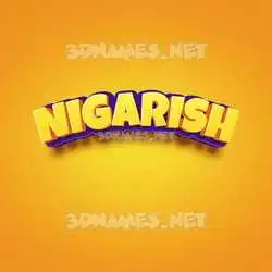 nigarish in Orange Toon style - 3D name wallpaper