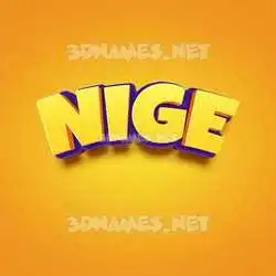 nige in Orange Toon style - 3D name wallpaper