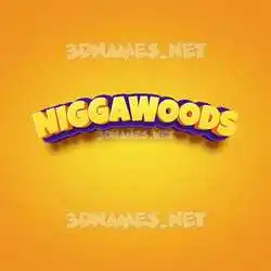niggawoods in Orange Toon style - 3D name wallpaper