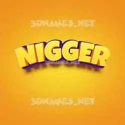 nigger in Orange Toon style - 3D name wallpaper