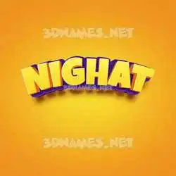 nighat in Orange Toon style - 3D name wallpaper