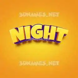 night in Orange Toon style - 3D name wallpaper