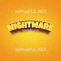 nightmare in Orange Toon style - 3D name wallpaper