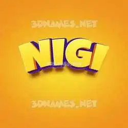nigi in Orange Toon style - 3D name wallpaper