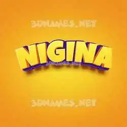 nigina in Orange Toon style - 3D name wallpaper