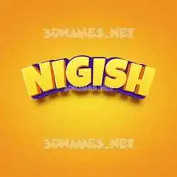 nigish in Orange Toon style - 3D name wallpaper