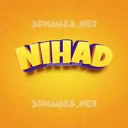 nihad in Orange Toon style - 3D name wallpaper