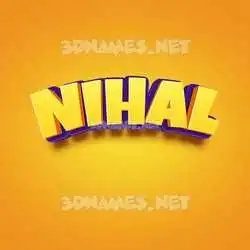 nihal in Orange Toon style - 3D name wallpaper