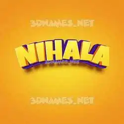 nihala in Orange Toon style - 3D name wallpaper