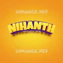 nihanth in Orange Toon style - 3D name wallpaper