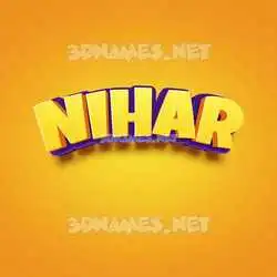 nihar in Orange Toon style - 3D name wallpaper